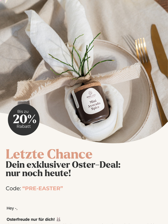 🐰 Pssst... Unser Pre-Oster-Sale startet – nur für dich!