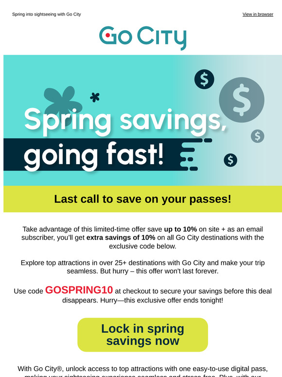 😉 Last Call: More exploring, less spending – enjoy up to an extra 12% off!