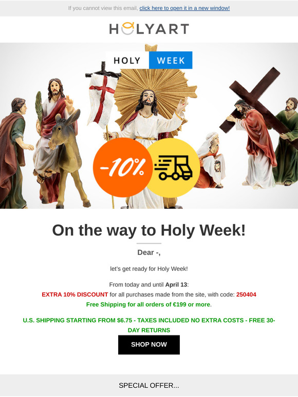 Dear —, on the way to Holy Week!