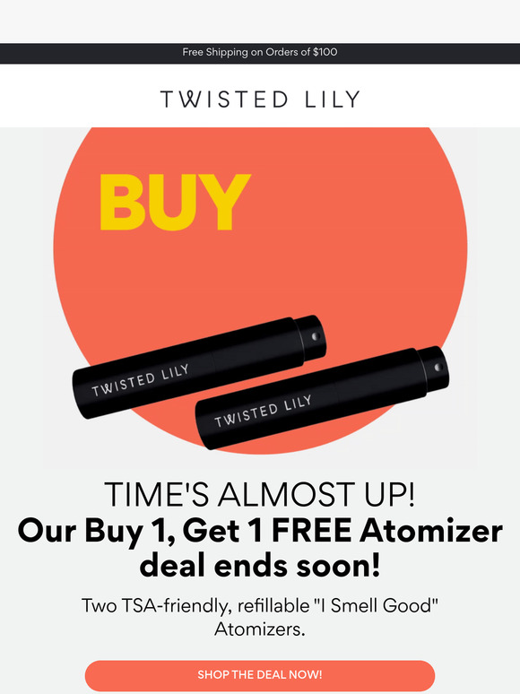 LAST CALL! Buy 1 Atomizer, Get 1 Free!