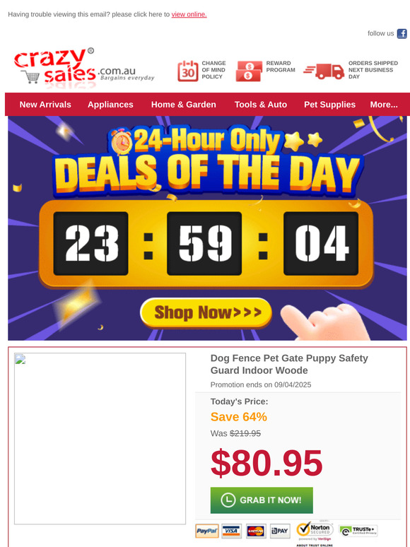 Hurry: $80.95 Pet Gate, Today Only!