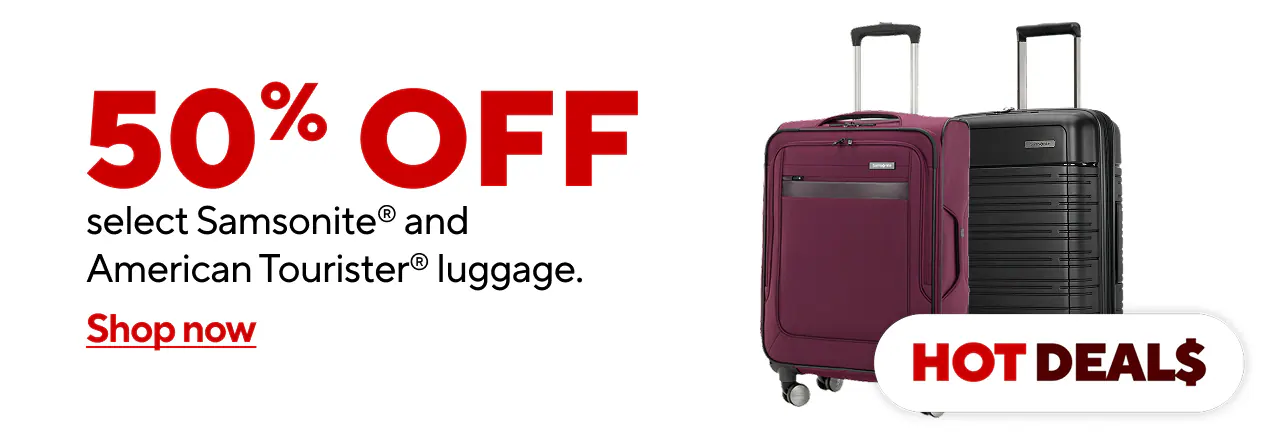 Up to 50% off select luggage and travel essentials.