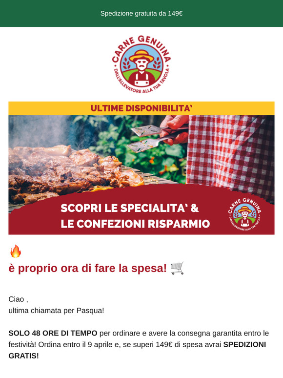 ☀️ 48 h per ordinare: Grigliata di Pasquetta