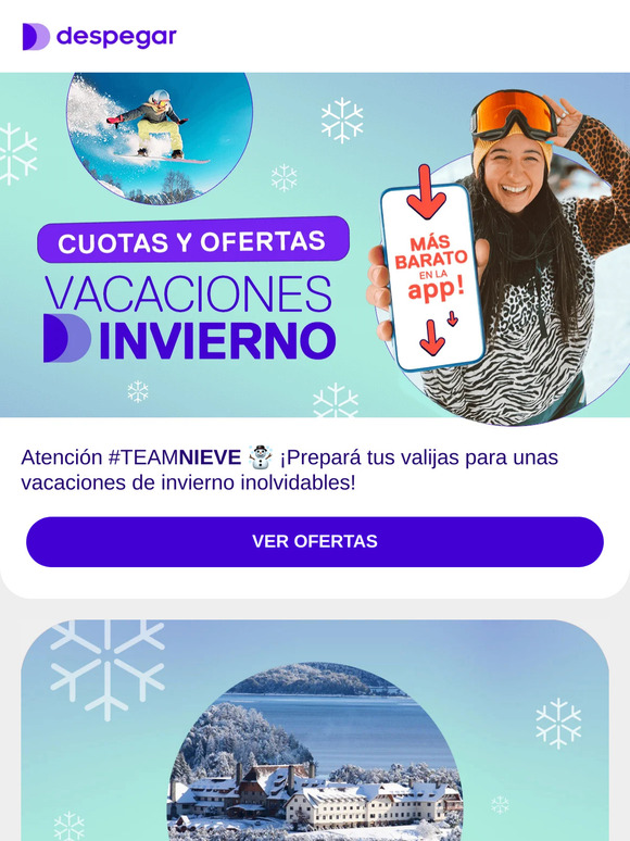 SI SOS TEAM NIEVE ESTO ES PARA VOS! ❄️☃️ SACÁ TUS VACACIONES DE INVIERNO EN HASTA 12 CUOTAS!