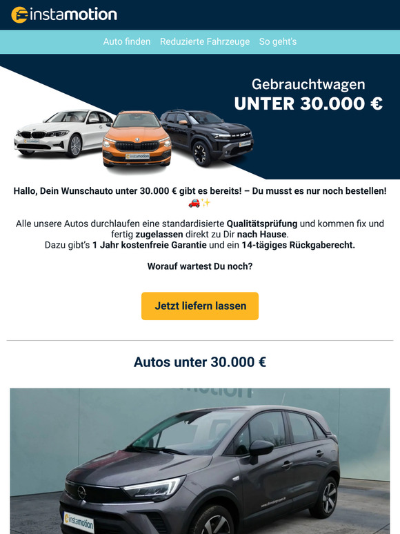 Diese Auto-Deals passen perfekt zu Deinem Budget!
