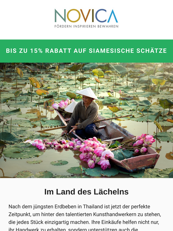 Unterstützen Sie thailändisches Kunsthandwerk | 15% Rabatt ab heute