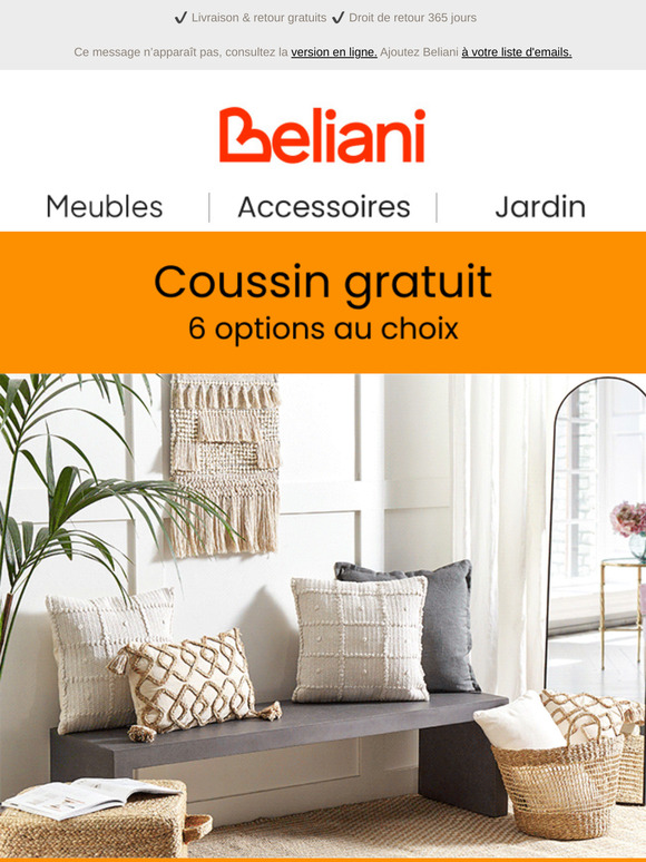 Coussin gratuit : 6 options au choix