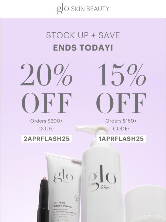 Up to 20% off ends today!