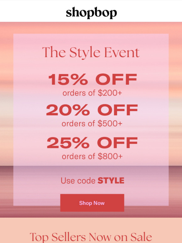 IT’S HERE: up to 25% off your order