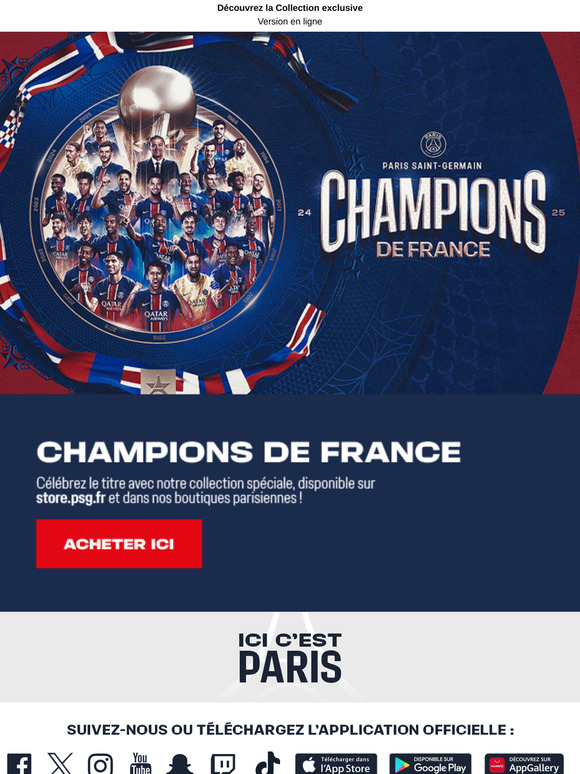 Champions de France : célébrez déjà notre titre !