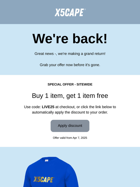 Our website is LIVE! and everything is buy one get one FREE!