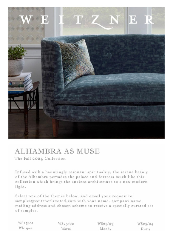 Sample Weitzner's Spring 2025 Collection, Alhambra as Muse