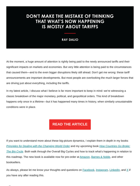 Tariffs—and What’s Really Driving Them