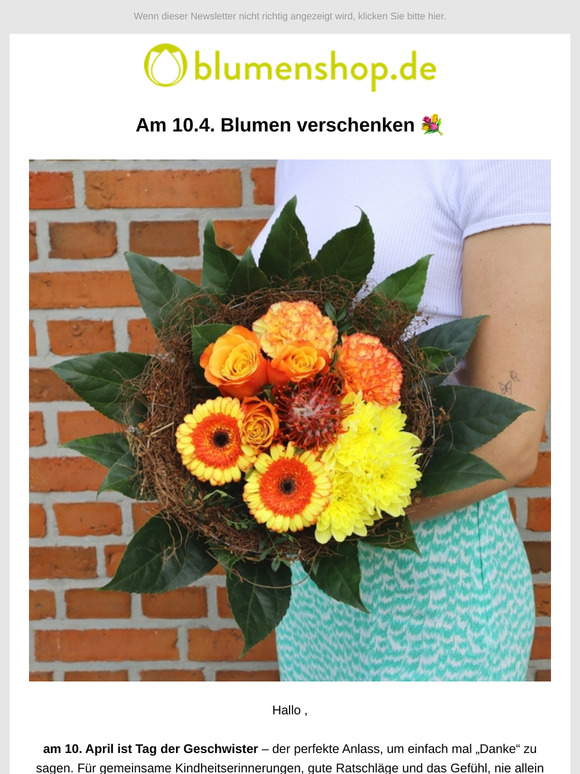Ein Blumenstrauß zum Tag der Geschwister, ! 💐