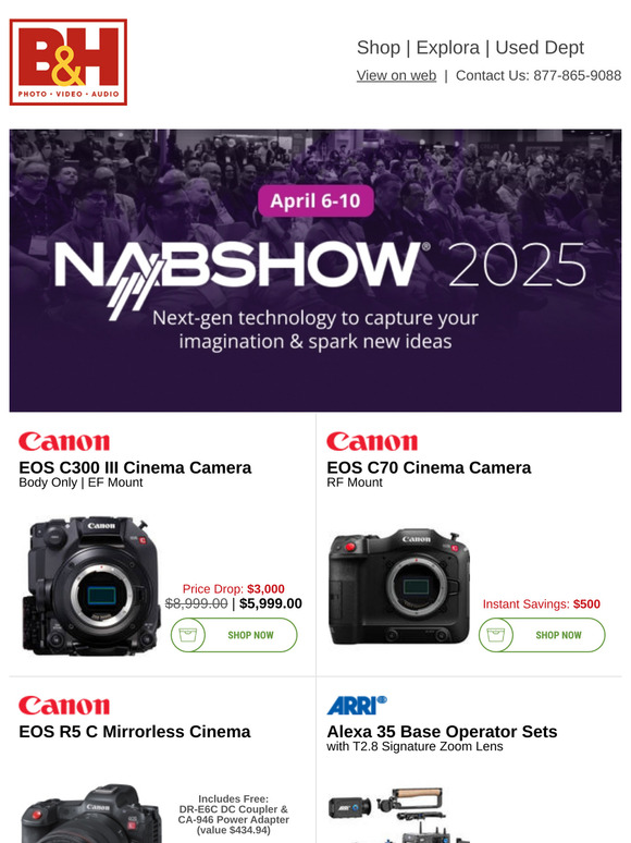 100s of NAB Show Specials – Save BIG on Pro Video Gear, Lighting, Computers & more!