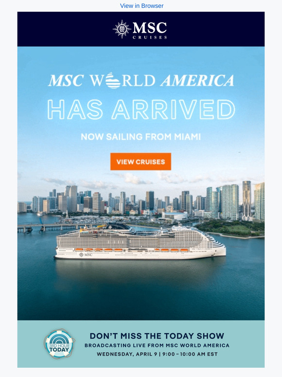 Time to Celebrate! The All-New MSC World America Is Finally Here