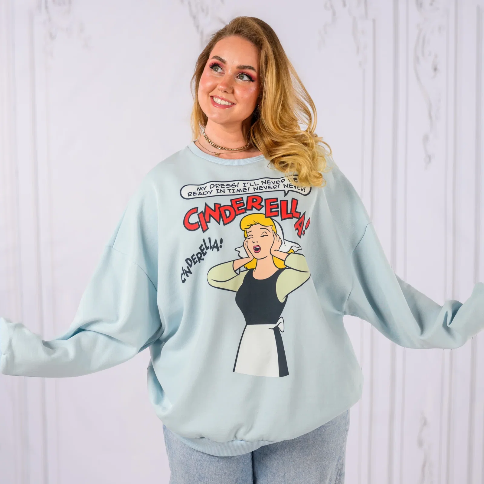 Image of Cinderella Comic Drop Sleeve Crewneck