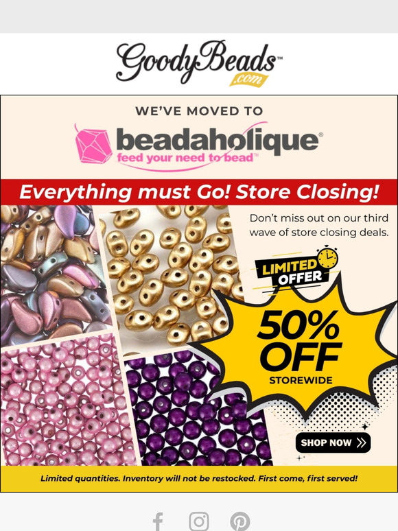 Store Closing: Only a few more days left to get 50% OFF 3️⃣