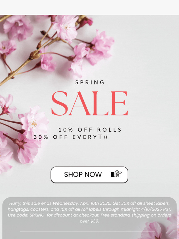 Spring Sale 🌷30% off Sheet Labels
