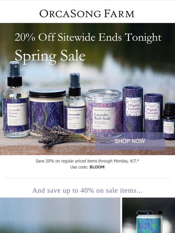 Spring Sale Ends Tonight 🌷