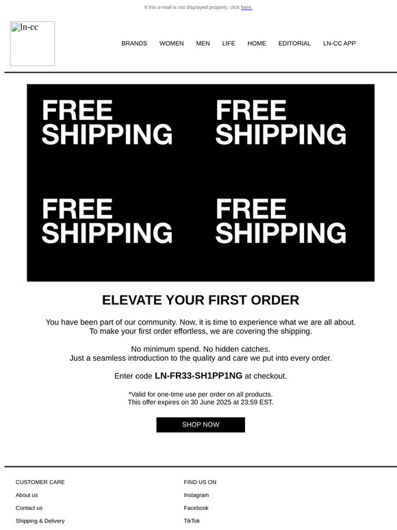 Your Exclusive Perk: Free Shipping On Your First Order