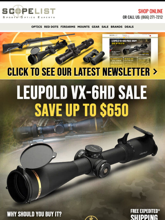Save Up to $650 on Leupold VX-6HD + Hunting Scopes from Swarovski, Kahles, and More!