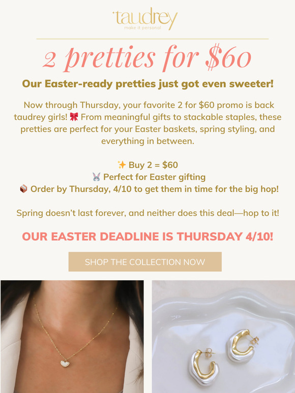 Buy 2, Pay $60 – Limited-Time Easter Deal! 🐣