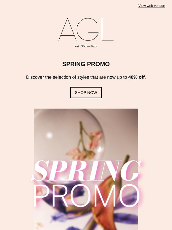 Spring Promo: styles up to 40% off