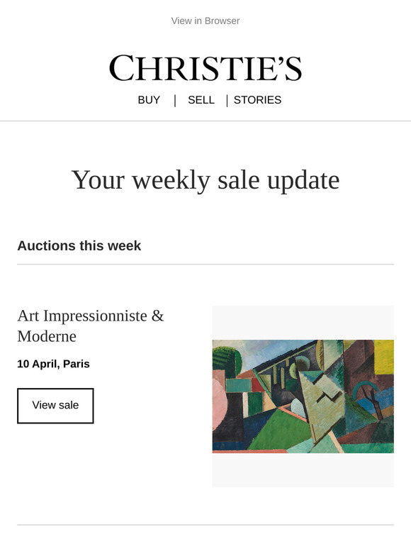 Upcoming auctions, recommended for you