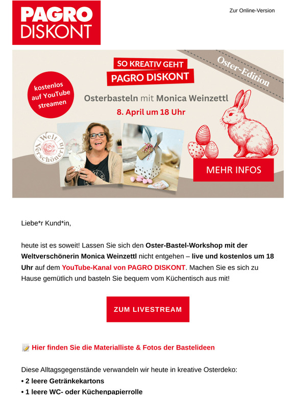 🎨 Heute um 18 Uhr: Live-Bastelspaß mit Monica Weinzettl!