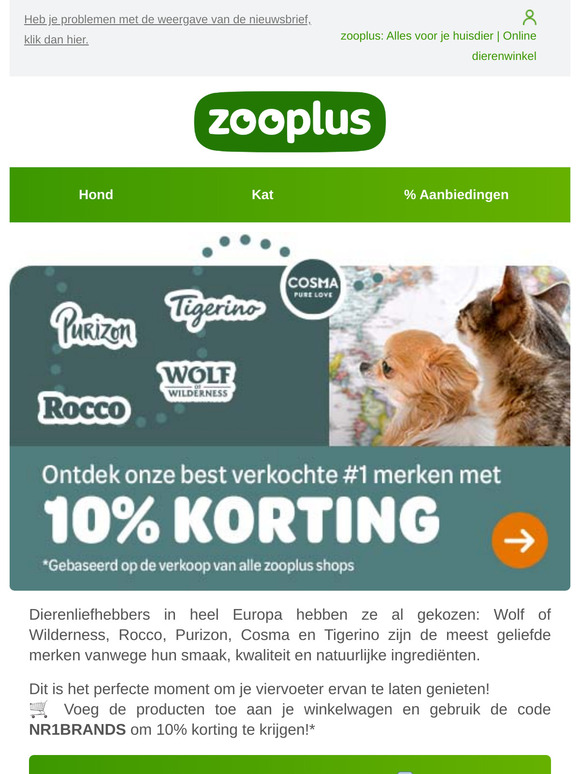 🐾 10% korting op de favoriete merken van dierenliefhebbers!