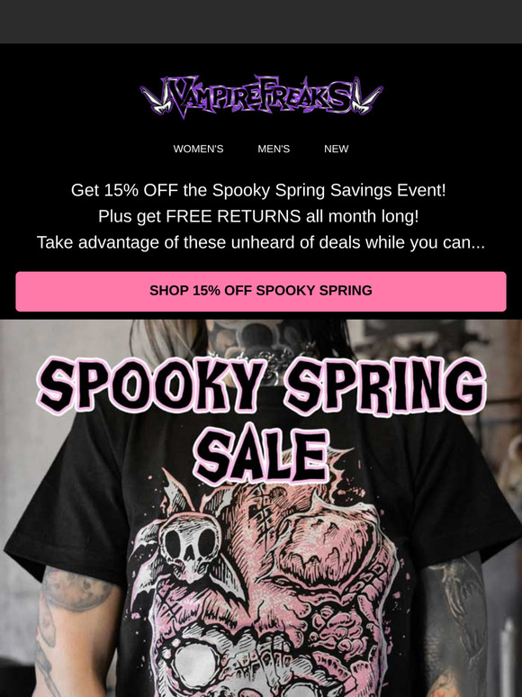 15% OFF the Spooky Spring Savings Event! 💀🌸