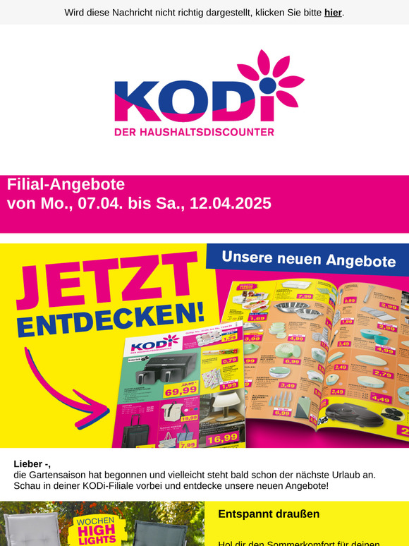 KODi-Angebote ab 07.04. - z.B. Backpapierzuschnitte für 0,79