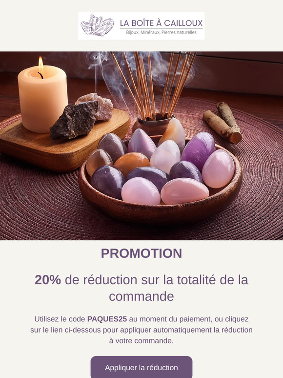 LA PROMO DE PAQUES 2025 continue:  -20% de remise sur toute la boutique avec le code PAQUES25 jusqu'au 14 avril