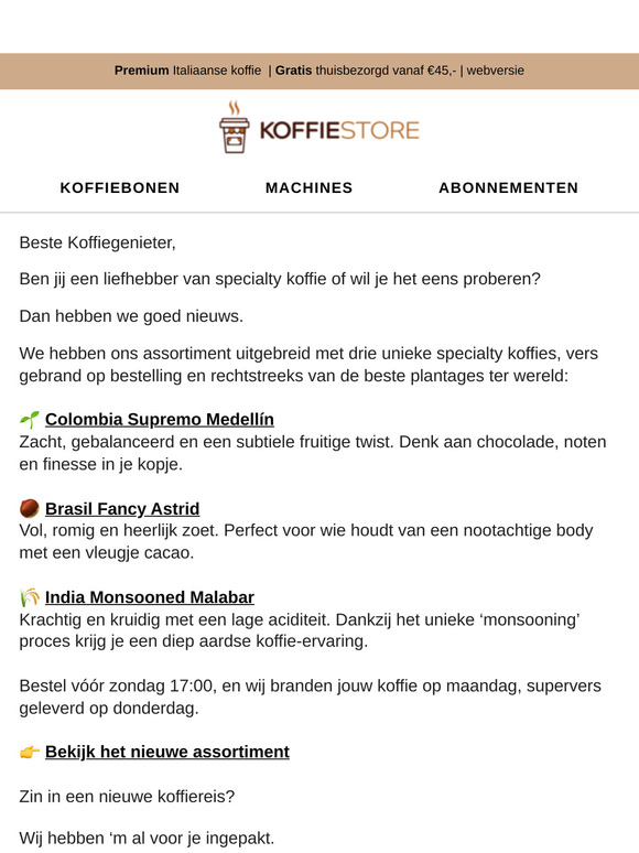 ☕ Nieuw! Ontdek onze 3 exclusieve specialty koffies
