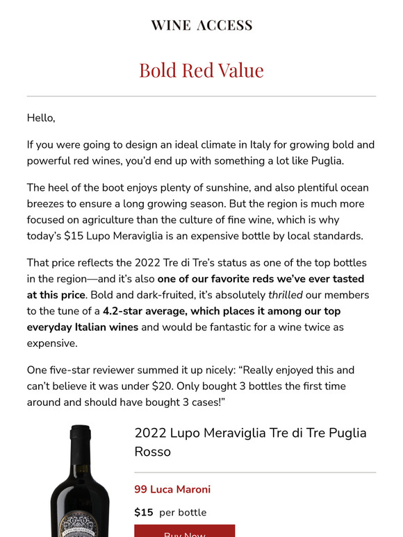 The 99pt, $15 Italian Red