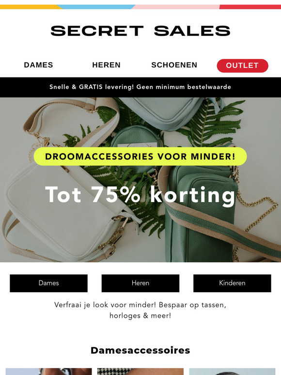Tot 75% korting op jouw VOLGENDE accessoire!