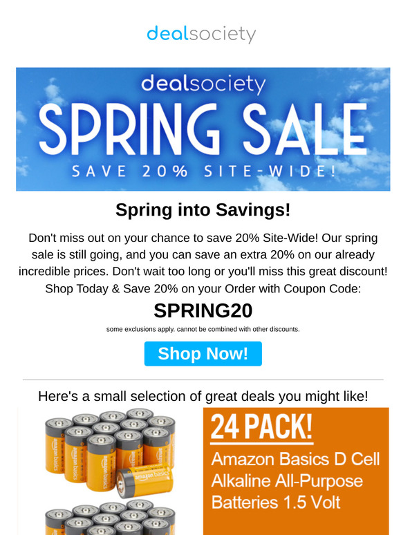20% Site-Wide Savings, Time's Running Out!