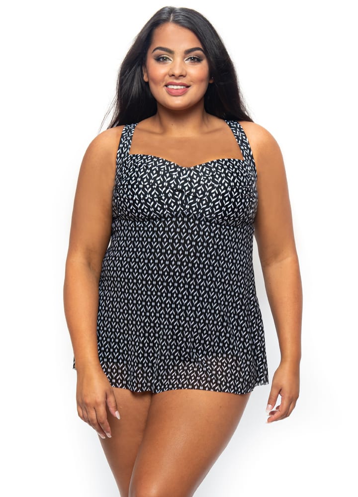 Image of Leaf and Bud Waterfall Tankini Top