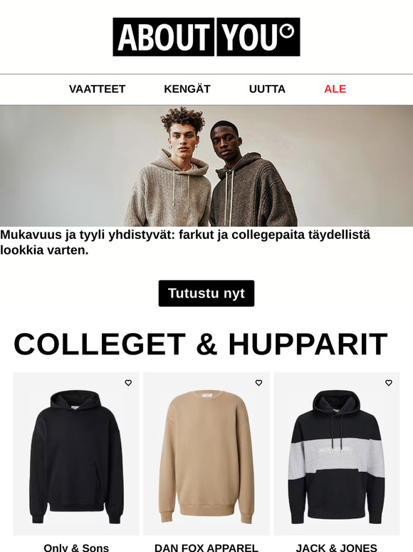 Collegepaita ja farkut? Toimii aina!