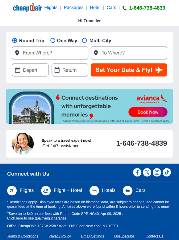 ✈  Discover Great Low Fares Today!