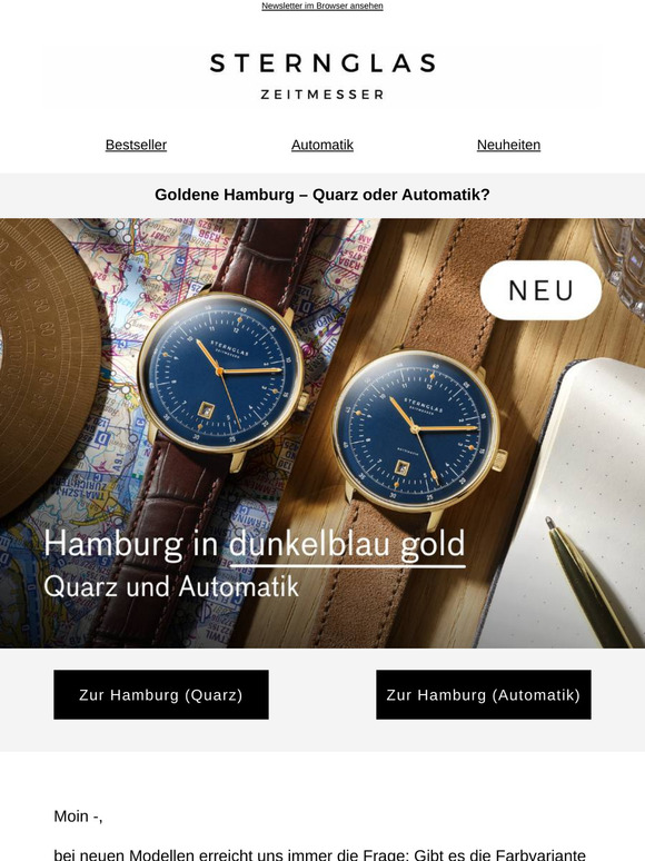 Dunkelblau trifft Gold – die neue Hamburg!