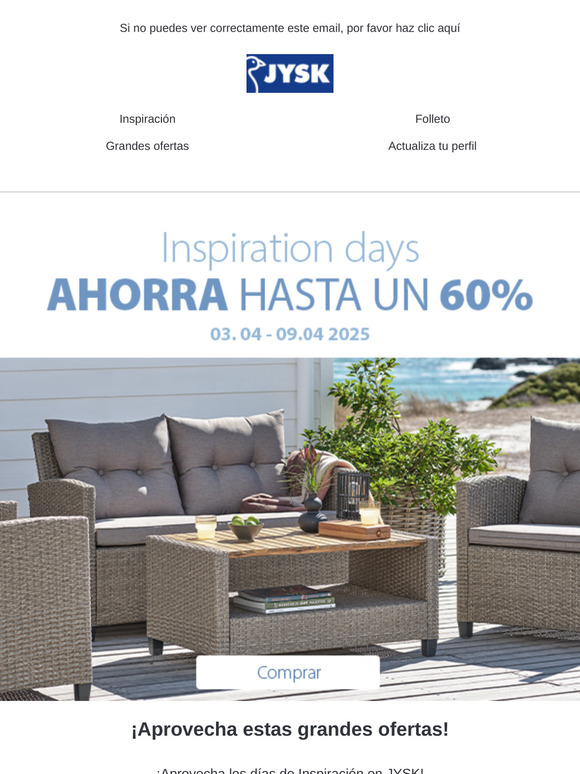 Aprovecha los Inspiration Days en JYSK ⌛