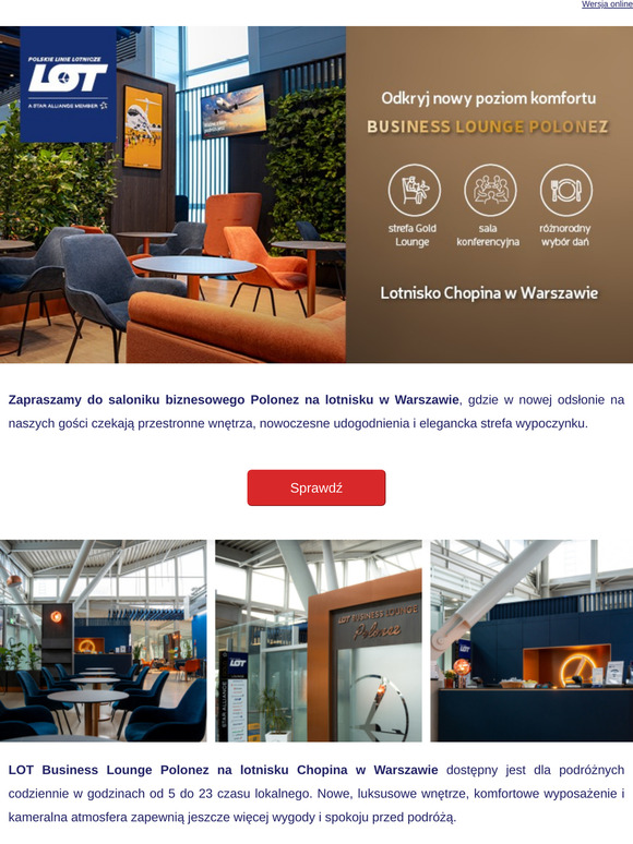 Zapraszamy do LOT Business Lounge Polonez!