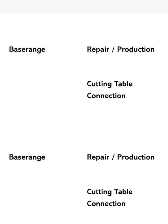 Repair / Production - Cutting Table Connection