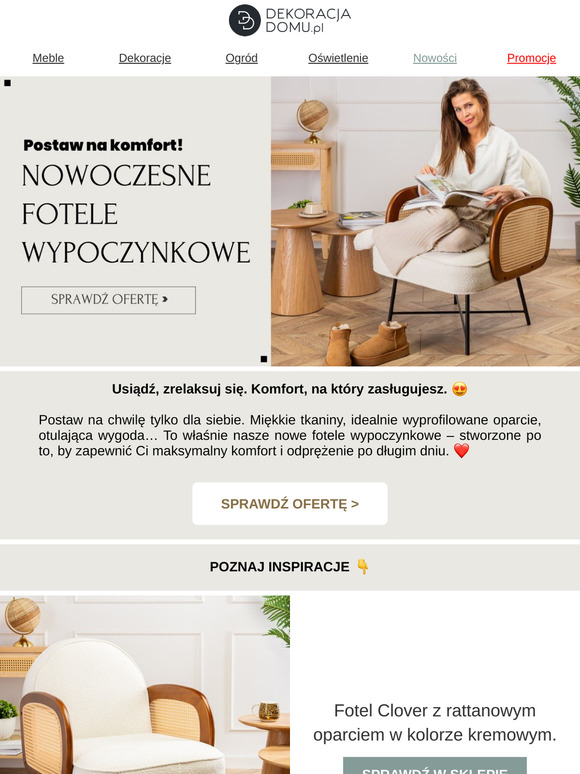 Usiądź, zrelaksuj się.❤️ Kolekcję foteli wypoczynkowych.