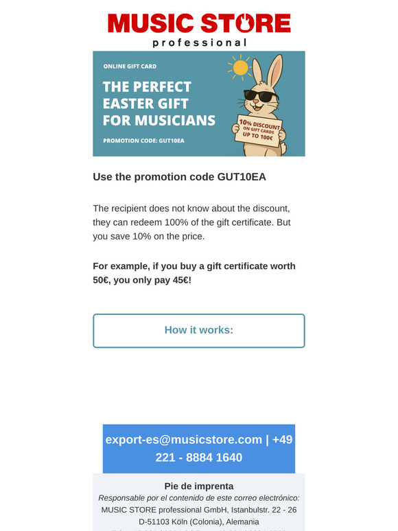 10 % Gift Card | The perfect Easter gift for musicians!