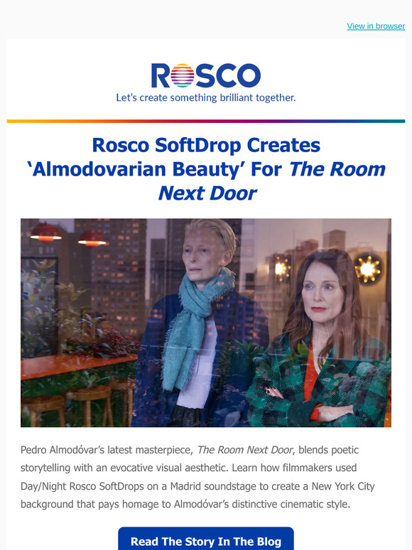 Dive into Pedro Almodóvar’s 'The Room Next Door': creating ‘magical realism’ with Rosco SoftDrops