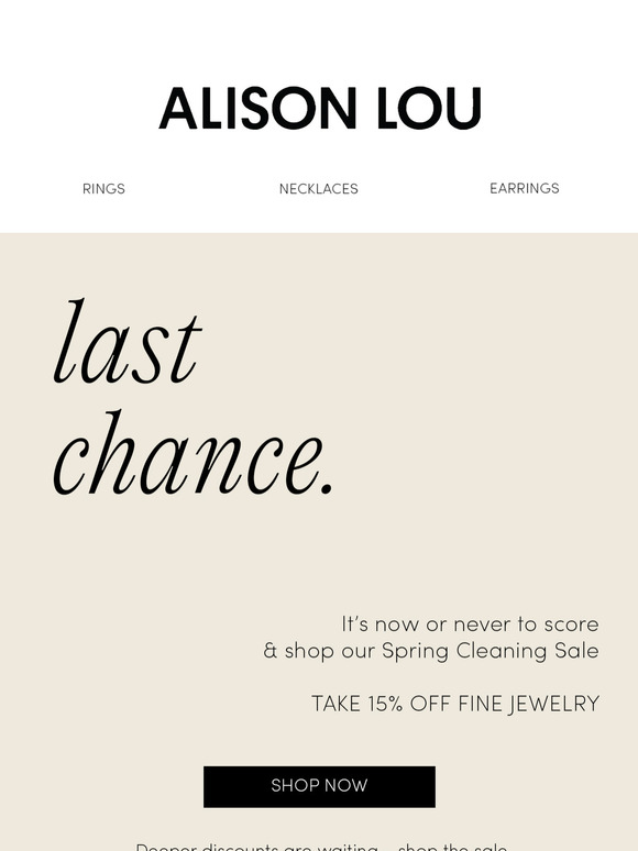 Last Call for 15% Off Fine Jewelry