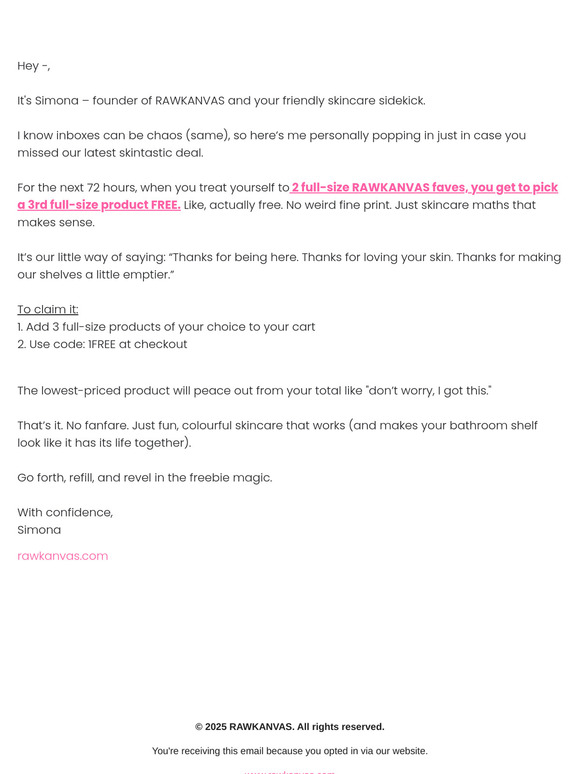 A personal message from Simona